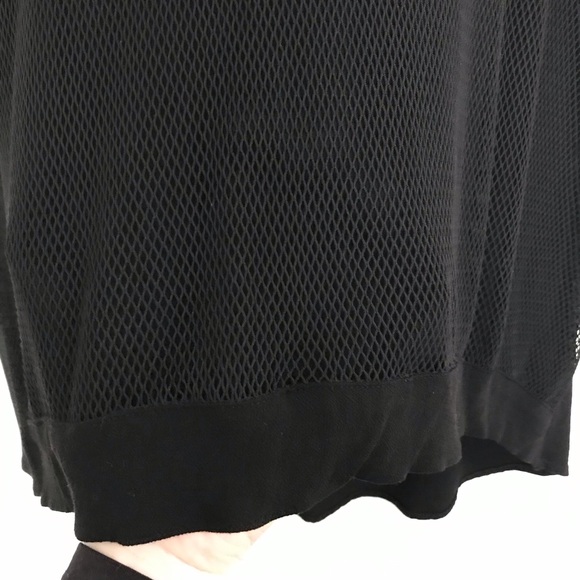 Lapis Black Lined Mesh Front Long Hi-Lo Tank Top - Picture 8 of 15